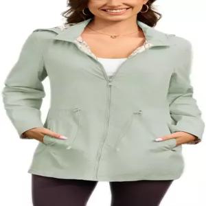 모던 버블 여성용 레인 재킷 롱 경량 후드 바람막이 레인코트 아웃도어 방수 트렌치코트 여행