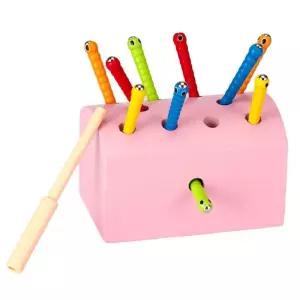 3세아기 소근육발달 애벌레잡기 자석 장난감 10개월 어린이날선물 아동완구 촉감자극