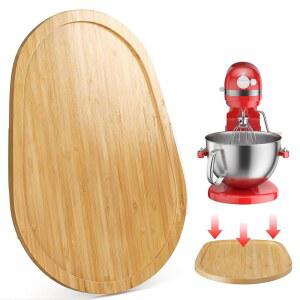 GuanQiao 식품 등급 대나무 믹서 슬라이더: KitchenAid 5-8쿼트 볼 트 스탠드 믹서용 아티산용 가전제품 슬라이딩 매트, 주방 조리대 보관 액세서리 (이동 트레이)
