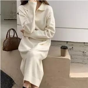 루즈핏 체형커버 롱 니트원피스 하객룩 JGR-1005283