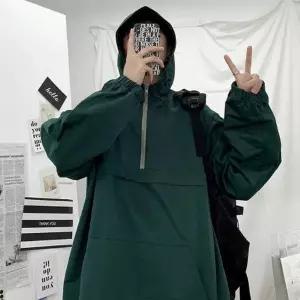 [골드스마일]남자 여행 룩 공항 패션 편한 후드 아노락 집업 코디