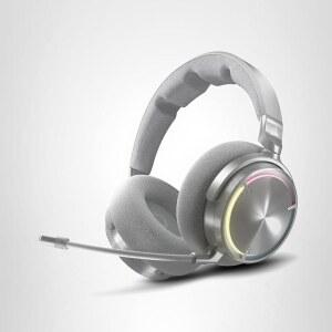 Corsair Virtuoso MAX 무선 게이밍 헤드셋 - 돌비 애트모스, 액티브 노이즈 캔슬링, Sonarworks SoundID, 동시 2.4GHz 및 블루투스, 50mm 그래핀 드라이버, PC, 맥, PS5 /PS4 실버