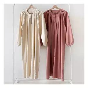 여성 U넥 라글란 버튼 드레스 임부 롱드레스 176928