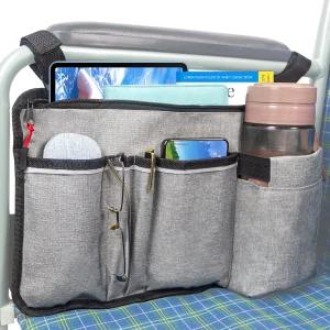 컵 홀더가 있는 휠체어 사이드 백 파우치 포켓 워커용 팔걸이 액세서리 롤레이터 전동 스쿠터 어버이날 및