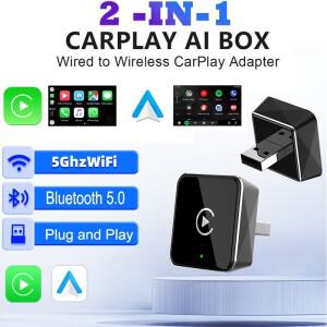 2in1 무선 Carplay  Android 자동 상자 동글에 유선 연결 어댑터 플러그 앤 플레이 벤츠 Kia Chery VW