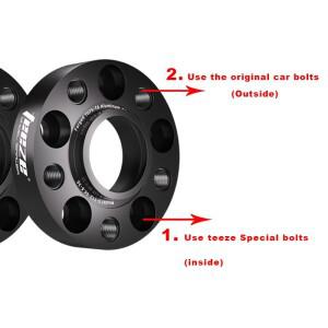 BMW 3 시리즈 E36 E46 E90 E91 E92 E93 PCD 5x120 72.6 M12X1.5 단조 알루미늄 블랙 휠 스페이서 허브 어댑