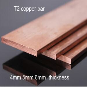 T2 구리 바 물품 스트립 플랫 바 라인 버스바 스퀘어 블록 4mm 6mm 두께