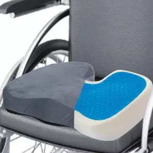 킹 밀스 젤 압력 시트 쿠션 영원한 편안한 탈착식 스트랩이 있는 노인용 휠체어 미끄럼 방지 세탁 커버 2개