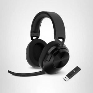Corsair HS55 무선 멀티플랫폼 경량 게이밍 헤드셋 블루투스 포함 - 돌비 7.1 서라운드 사운드 iCUE 호환 PC, PS5, PS4, 닌텐도 스위치, 모바일 블랙