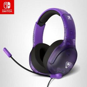 Turtle Beach Airlite Fit 유선 게이밍 헤드셋: 닌텐도 스위치, 스위치 라이트 및 OLED 모델 공식 라이선스 - 플립 투 뮤트 마이크, 오버이어 컴포트 쿠션, 40mm 스피커 고스트 퍼플