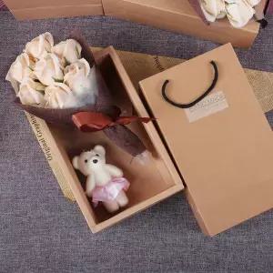 장미 비누꽃다발 곰인형세트 베이지 졸업꽃다발 입학꽃다발 학예회꽃다