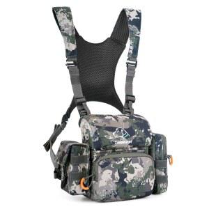 Zoebruzer 쌍안경 하네스 체스트 팩, 거리 측정기 파우치 및 레인 커버가 있는 비노 백, 몰리 시스템 다기능 사냥
