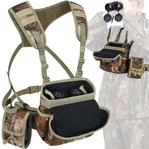 Wild Cedar 쌍안경 하네스 가슴 팩, 거리 측정기 파우치 포함, 새 관찰, 사냥, 하이킹용 레인 커버가 있는 비노