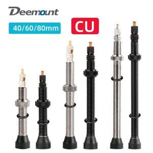 프레스타 밸브 자전거 튜브리스 림 니플 F/V 40 60 80mm 노즐 황동 코어 스템 라운드 베이스 2개