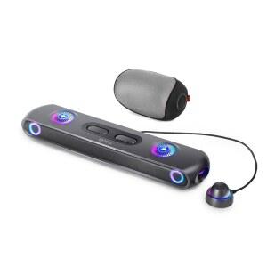 OXS Thunder Pro+ 게이밍 사운드바, 무선 위성 넥 스피커, 7.1.2 돌비 애트모스 서라운드 사운드 시스템, 내장 우퍼, 앱 커스터마이징, RGB 효과, 3가지 프로 게이머 모드, 매끄러운 토글 디자인