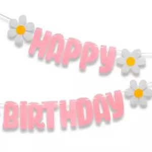 데이지생일파티가랜드 핑크 파티용 색깔가랜드 송년회 캠핑용 천정데코 해피벌스데이