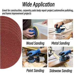 3/4/5/6/7인치 40개입 샌딩 디스크 원형 사포 시트 세트 페이퍼 광택 유광 연마 패드 자동차 용지