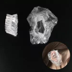 미용사 실습용 염색 비닐 귀마개 일회용 이어캡 투명 100p 밴딩