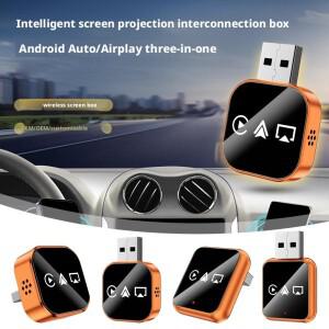 1PCS 스마트 카플레이 박스 3 in 1 어댑터 유선 무선으로 안드로이드 호환 오토 미러링카 스크린 내비게이