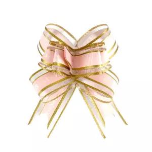 답례품 선물 포장 리본 원터치 연핑크 10개입 반자동 리본끈 장식 소품