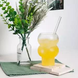 투명 내열 유리 버블 컵 2단 530ml 버블잔 버블컵 카페유리컵 아이스커