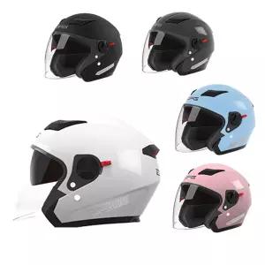 오픈페이스 경량 헬멧 배달용 오토바이 6종컬러 스쿠터 바이크 듀얼렌즈