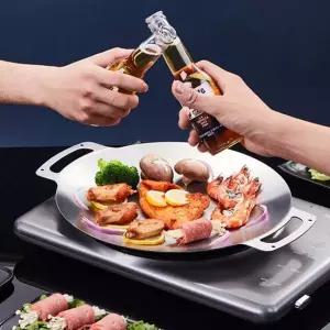 가방포함 33cm 손잡이 스텐 고기불판 그리들 캠핑그릴팬