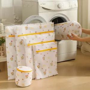 세탁망 6종세트 대형 속옷 브라 양말 빨래망 메쉬 곰돌이 캐릭터 사각 원형