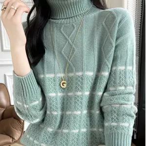 여자 겨울 목폴라 니트티 직장인 목티 스웨터