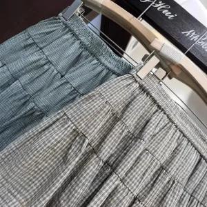 피콜로 여자 치마 데일리룩 플리츠 체크 봄철 레이스 밴딩 케이크 KUK1