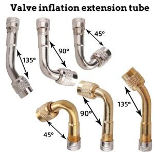 밸런스 바이크 밸브 팽창식 연장 튜브 45 ° 90 135 유니사이클 인플레이터블 노즐 자동차 엘보우