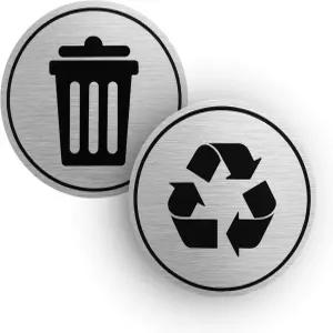 쓰레기 및 재활용 스티커 2종 세트 실내외 UV 안정 내후성 주방 식료품 저장실 정리 쓰레기통 바구니 라벨