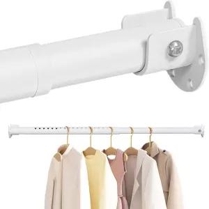 옷 걸이용 옷장 막대 17-39인치 스텝리스 스프링 조절식 브래킷 U자형 1.3인치 헤비 듀티 화이트 세탁실