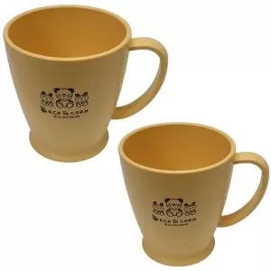 에코인 손잡이 물컵 2개 양치컵 손잡이컵/아기/어린이/컵/플라스틱/고급/개인/물빠짐/투명/어린이집/유치원