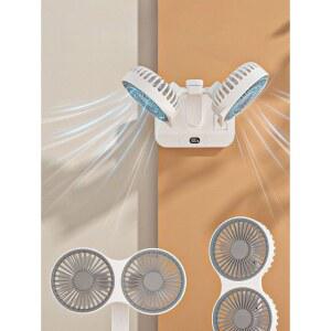 휴대용 선풍기 다기능 듀얼팬 사무실 충전 탁상용 4000mAh 일반용 주방 USB 심플 화이트