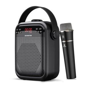 ZOWEETEK 무선 마이크가 있는 음성 증폭기, 교사를 위한 Buletooth PA 시스템 스피커 및 마이크, 교실, 연설, 노래방, 야외용 휴대용 메가폰