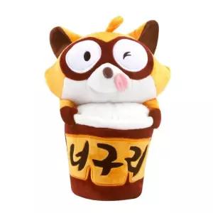 빌리지 너구리 인형-컵라면