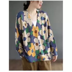 팔콘 여성 여친 롱 니트 카디건 밍크털 스웨터 엘레강스 브이넥 상의 코트 KKE3