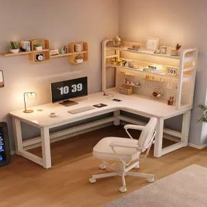 사무실 ㄱ자 책상 서재 코너형 사무용 테이블 컴퓨터 학생 책장 ㄱ자형 원목