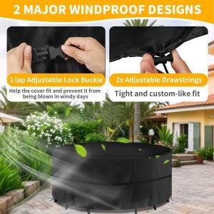 호환 라운드 방수 정원 가구 커버 야외 파티오 원형 테이블 의자 옥스포드 천 방풍 안티 UV RipProof