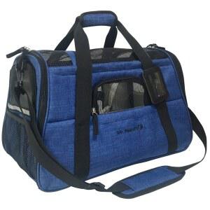 항공사 승인 반려동물 캐리어, 키 큰 프로필 부드러운 측면 럭셔리 여행용 토트와 플리스 침구, 프리미엄 브랜드 오토 셀프 잠금 지퍼, 좌석 아래 호환성, 고양이와 소형(데자 블루)에 완벽합니다