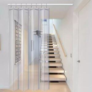 커튼 파티션 자바라 냉방 중문 투명 이동식 200cm 높이 폭 칸막이 보온 108