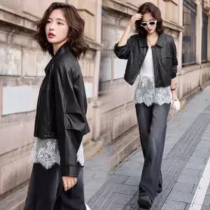 스트레인지 여성 캐주얼 가을 상의 자켓 가죽 숏 코트 데일리룩 셔링 KUK3