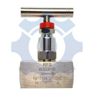 RFS 스테인리스 스틸 316 스트레이트 니들 밸브, 3/8인치 NPT 암 연결부, 최대 6000 PSI(길이: 86MM), 배관 필요 시 2포트 헤비 듀티 산업용 유압 흐름 제어 밸브