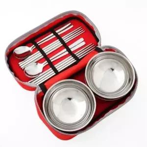 [콩심팥심]캠핑랜드 휴대용 수저 식기 4인 세트 사각