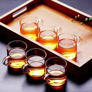 순수 내열유리 찻잔 6p 세트 꽃차 투명