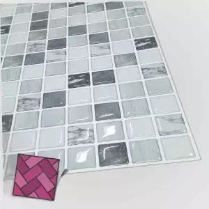 월타일스티커 S58 회색바둑판 대리석 DIY타일