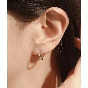 매장정품 LLOYD 라이트 라운드 14mm 5K 골드 원터치 링귀걸이 LOFP3010H