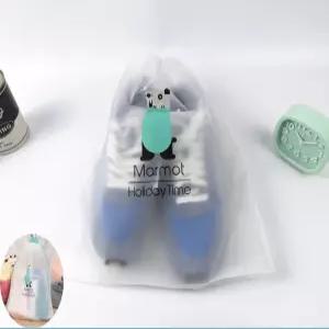 여행소품케이스 여행용 신발주머니 방수 비닐 옷 보관 캐릭터 파우치 1P