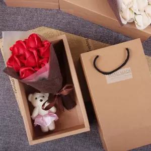 장미 비누꽃다발 곰인형세트 레드 졸업꽃다발 입학꽃다발 학예회꽃다발 축하